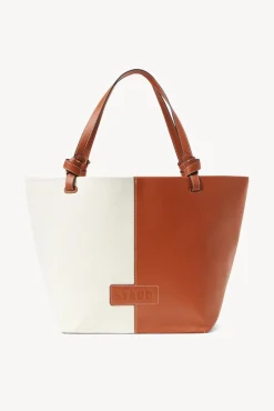STAUD - IDA CANVAS TOTE BAG CREAM TAN