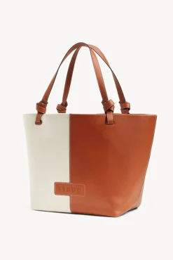 STAUD - IDA CANVAS TOTE BAG CREAM TAN