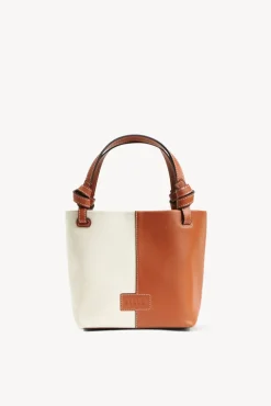 STAUD - IDA MINI CANVAS TOTE BAG CREAM TAN
