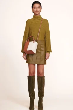 STAUD - IDA MINI CANVAS TOTE BAG CREAM TAN