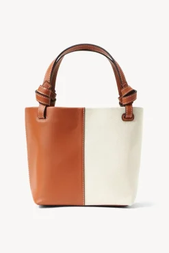 STAUD - IDA MINI CANVAS TOTE BAG CREAM TAN