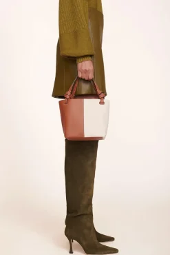 STAUD - IDA MINI CANVAS TOTE BAG CREAM TAN