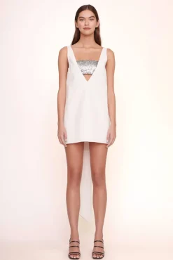 STAUD - IRIE DRESS IVORY SILVER SEQUINS