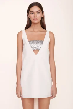 STAUD - IRIE DRESS IVORY SILVER SEQUINS