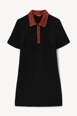 STAUD - JAY DRESS WHISKEY BLACK