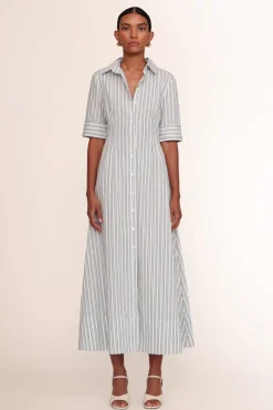 STAUD - JOAN MAXI DRESS MOSS STRIPE