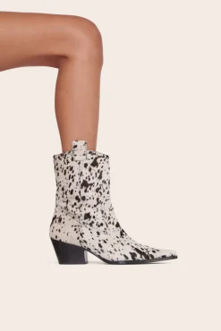 STAUD - JUNE BOOT BLACK WHITE HAIRCALF