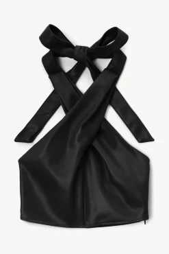 STAUD - KAI TOP VEGAN LEATHER BLACK
