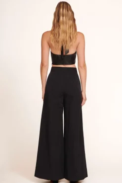 STAUD - KAI TOP VEGAN LEATHER BLACK