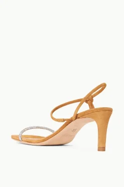 STAUD - LAUREL CRYSTAL HEEL SUEDE RHINESTONE CASHEW
