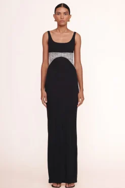 STAUD - LAYLANI DRESS BLACK/SEA NETTING BLACK/SEA NETTING