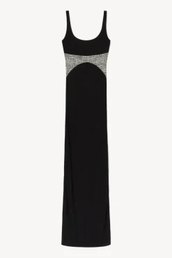 STAUD - LAYLANI DRESS BLACK/SEA NETTING BLACK/SEA NETTING