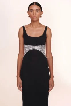 STAUD - LAYLANI DRESS BLACK/SEA NETTING BLACK/SEA NETTING