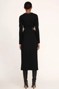 STAUD - LONG SLEEVE DOLCE DRESS BLACK