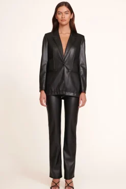 STAUD - MADDEN BLAZER BLACK BLACK VEGAN LEATHER