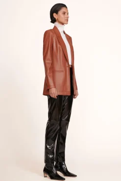 STAUD - MADDEN BLAZER WHISKEY VEGAN LEATHER