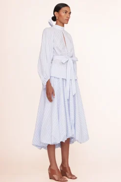 STAUD - MARIPOSA SKIRT MIST STRIPE