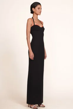 STAUD - MASONITE DRESS BLACK CHERRY