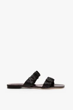 STAUD - MAYA RUCHED SANDAL BLACK
