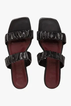 STAUD - MAYA RUCHED SANDAL BLACK