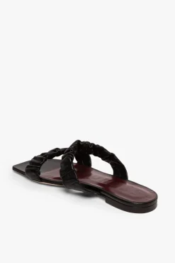 STAUD - MAYA RUCHED SANDAL BLACK