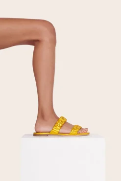 STAUD - MAYA RUCHED SANDAL GOLD