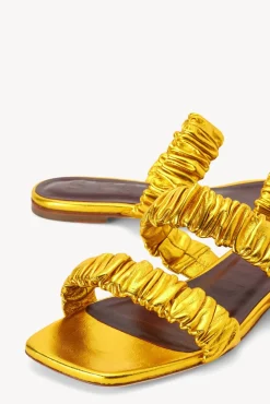 STAUD - MAYA RUCHED SANDAL GOLD