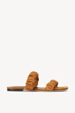 STAUD - MAYA RUCHED SANDAL CASHEW SUEDE