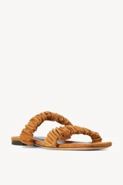 STAUD - MAYA RUCHED SANDAL CASHEW SUEDE