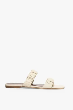 STAUD - MAYA RUCHED SANDAL CREAM