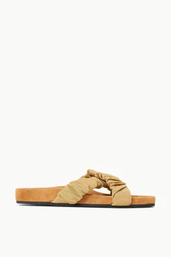 STAUD - MICHEL SLIDE FENNEL GROSGRAIN CASHEW SUEDE FENNEL CASHEW