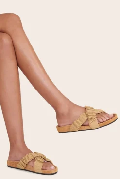STAUD - MICHEL SLIDE FENNEL GROSGRAIN CASHEW SUEDE FENNEL CASHEW