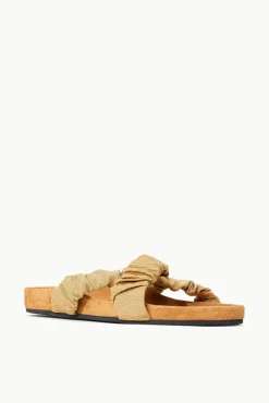 STAUD - MICHEL SLIDE FENNEL GROSGRAIN CASHEW SUEDE FENNEL CASHEW
