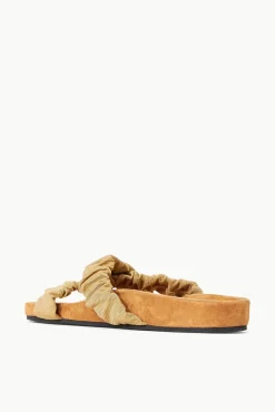 STAUD - MICHEL SLIDE FENNEL GROSGRAIN CASHEW SUEDE FENNEL CASHEW