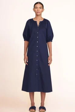 STAUD - MICHEL SLIDE NAVY GROSGRAIN CASHEW SUEDE NAVY CASHEW