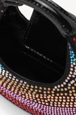 STAUD - MICRO MOON CRYSTAL BAG RAINBOW BLACK