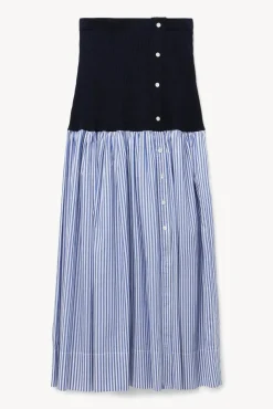 STAUD - MILEY SKIRT NAVY/BLUE WHITE STRIPE NAVY BLUE WHITE STRIPE