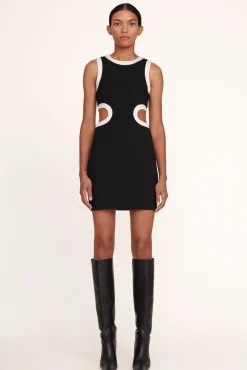 STAUD - MINI DOLCE DRESS BLACK