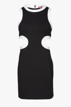 STAUD - MINI DOLCE DRESS BLACK