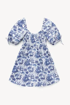 STAUD - MINI FAYE DRESS BLUE TOILE