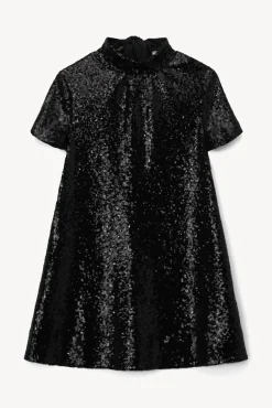 STAUD - MINI ILANA DRESS SEQUINS BLACK