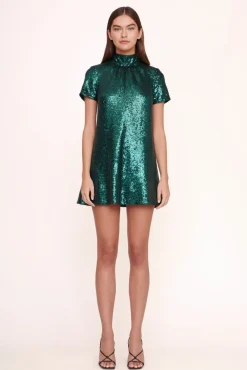 STAUD - MINI ILANA DRESS EMERALD