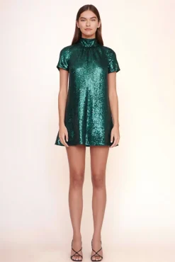STAUD - MINI ILANA DRESS EMERALD