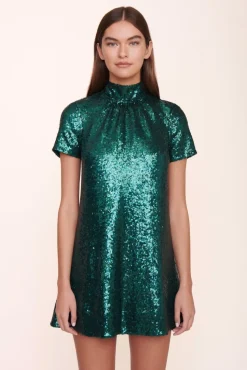 STAUD - MINI ILANA DRESS EMERALD