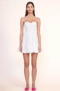STAUD - MINI LANDRY DRESS WHITE