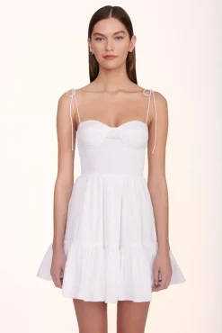 STAUD - MINI LANDRY DRESS WHITE