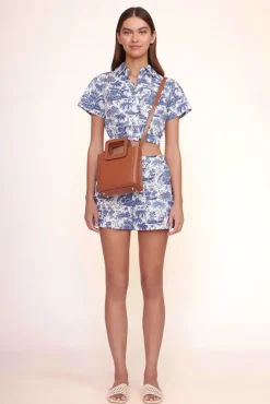 STAUD - MINI SHIRLEY LEATHER BAG SADDLE