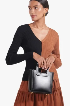 STAUD - MINI SHIRLEY LEATHER BAG BLACK