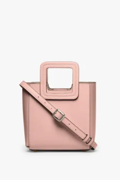 STAUD - MINI SHIRLEY LEATHER BAG DARK BLUSH