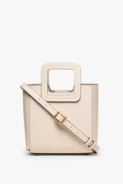 STAUD - MINI SHIRLEY LEATHER BAG CREAM